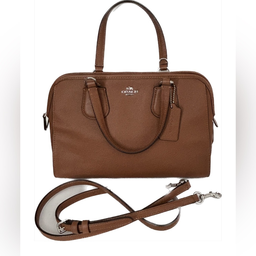 Coach Saddle brown satchel/crossbody Silver hardware RARE